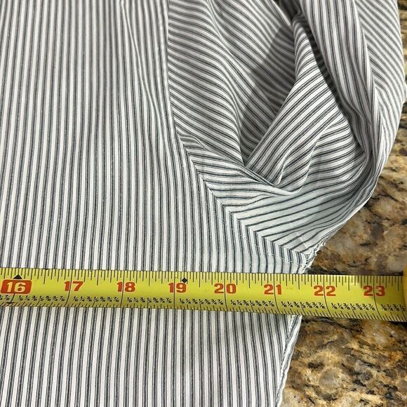 Theory White And Blue Stripes Long Sleeve Button Down Shirt Size S - Picture 9 of 11